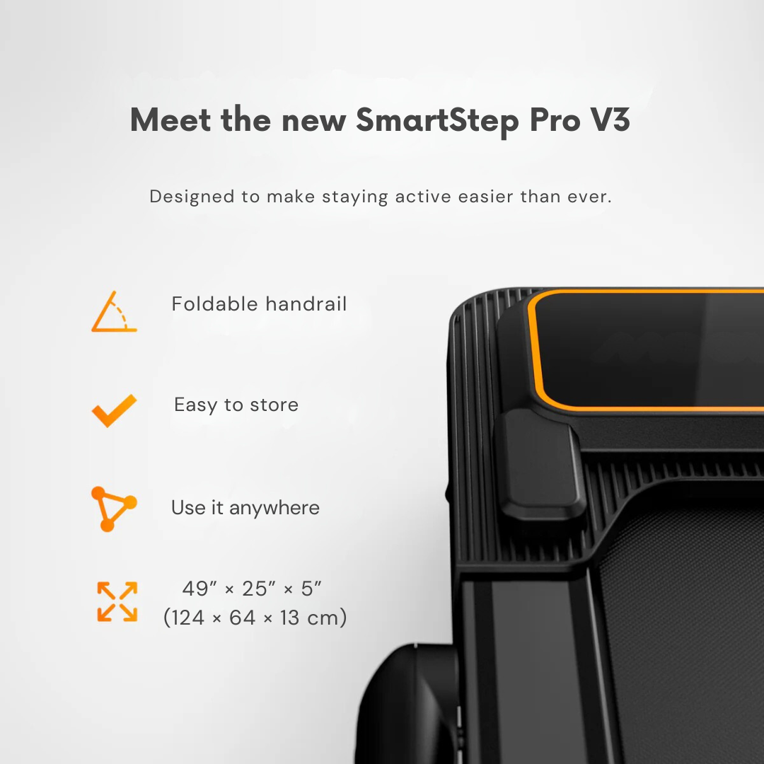 SmartStep Pro v3 - Foldable Treadmill 0.1 - 7.5 mph (12 km/h).
